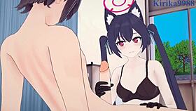 Yozakura Kirara and Kuromi Serika dive into intense creampie action in Blue Archive hentai.
