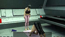 i'm stranded with this big boobs milf stretching out