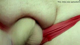 Chubby Shemale Plays Closeup