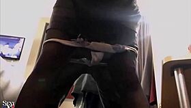 French amateur in black satin dress doggystyle fuck with dirty talk