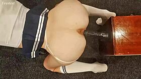 Petite Teen 18+ And Her Tight Gripping Pussy Rough Riding Big Black Dildo