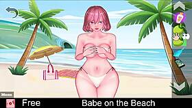 Babe Gets Playful on the Beach Today