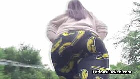 big tit italian quickie in cable car blowjob