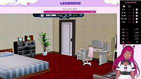 Vtuber Lewdneko casually plays through Harem Hotel part 24, enjoying the game