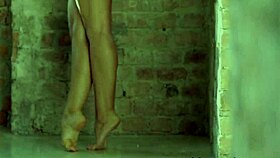 gorgeous babe delivers teasing footjob climaxing in hardcore facial