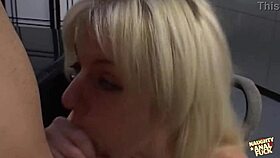 Blonde office lady gets mouth fucked in 69! Her asshole stretched wide open!
