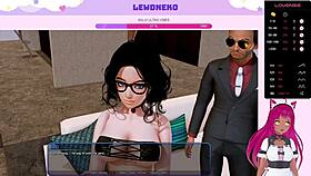 Vtuber Lewdneko casually plays through Harem Hotel part 24, enjoying the game