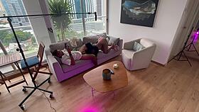 Stepdaughter with huge tits and big ass gets anal sex from stepdad in bedroom