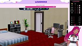 Vtuber Lewdneko casually plays through Harem Hotel part 24, enjoying the game