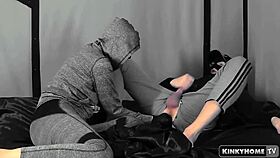 Skinny Gay Couple's Handjob Leads to Intense Orgasm