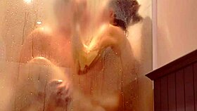 Wife gets fucked in the bathroom and swallows cum