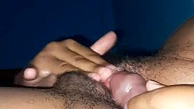 Enjoying the sensation of a thick dick on my legs.