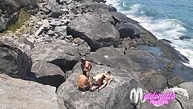 Intense Gay Bareback Action on Rio's Public Beach