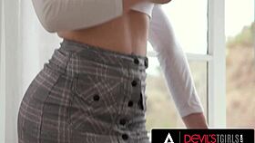 Devils Tgirls - Naughty Trans Emma Rose, Want Your Ass Pounded in Pantyhose Like This?