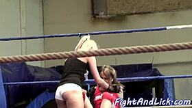 dyke babe gets oral pleasure in locker room