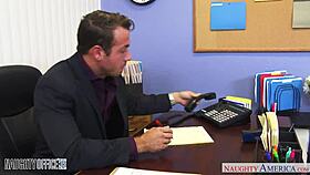 busty brunette babe rachele richey at work