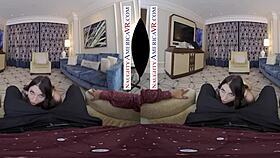 Naughty America - Ivy LeBelle's Curvy Body Swallows in Lingerie with Piercing and Hairy Pussy in POV VR Fuck