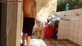 caught stepdaughter in shorts, got horny over her wet pussy