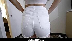 pervy stepbrother gets caught sniffing stepsister's panties in sistaboo