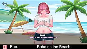 Babe Gets Playful on the Beach Today