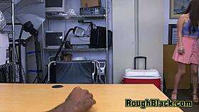 dark haired babe rides in a casting session