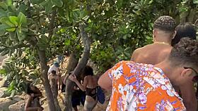 i got wild at nudist beach with my hot latina friends while everyone watched