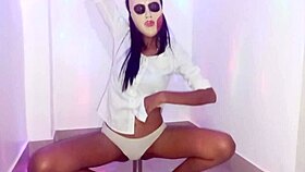 Skinny student bribes teacher on Halloween for a dance video.