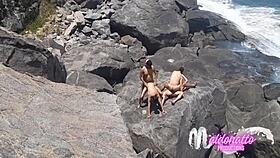 Intense Gay Bareback Action on Rio's Public Beach
