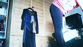 italian stepmom soaks her pantyhose with vaginal juices