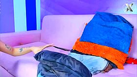 Pussy sucking for this interracial lesbian girl wet with saliva at party