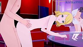 kagamine rin and meiko having intense sex in hentai 😘