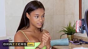 Gorgeous babe scarlit scandal rides big hard cock with wet pussy!