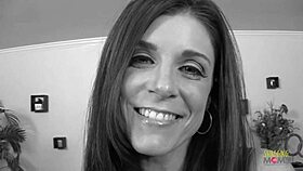 Brunette milf with small 18+ tits gets her hairy pussy drilled by a bbc