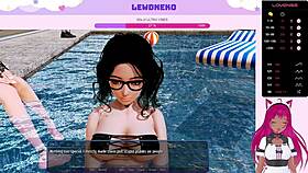 Vtuber Lewdneko casually plays through Harem Hotel part 24, enjoying the game