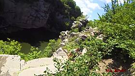 i licked mia bandini's pussy on a high cliff, it was so wild and passionate but i slipped on the rocks