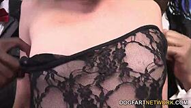 Miley may turns interracial blowbang into fuck fest