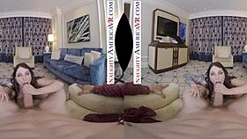 Naughty America - Ivy LeBelle's Curvy Body Swallows in Lingerie with Piercing and Hairy Pussy in POV VR Fuck