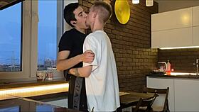 Brought Sweet Twink For Juicy Blowjob To Orgasm