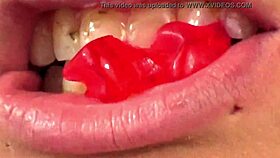 FIFI FOXX EATS GUMMY BEARS IN CLOSE-UP MOUTH VORE