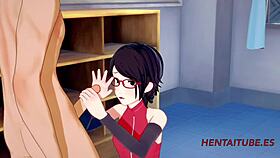boku no hero boruto naruto hentai 3d - bakugou katsuki & sarada uzumaki sex at school - animation hard sex manga