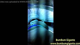 I Am Preparing For My Lover In The Tanning Booth, Getting Ready For Anal Fun.