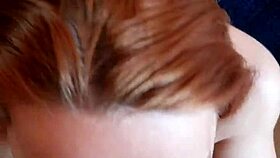 Point of view blowjob with woman on knees