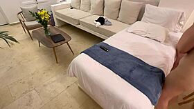 my latina masseuse helps me relax with pussy fingering and scissoring part 2