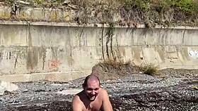 stepbrother bangs his stepsister during a casual walk in the woods