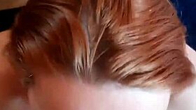 Point of view blowjob with woman on knees