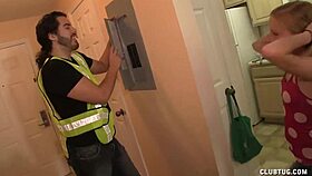 Topless Teen 18+ Jerks Technician Hard!