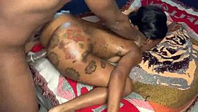 that ebony milf gives a handjob to a monster cock in the sex theater