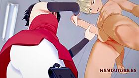 boku no hero boruto naruto hentai 3d - bakugou katsuki & sarada uzumaki sex at school - animation hard sex manga