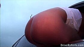 Group activity on the street with car window