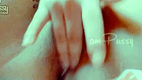 I finger my girlfriend's shaved pussy closeup.